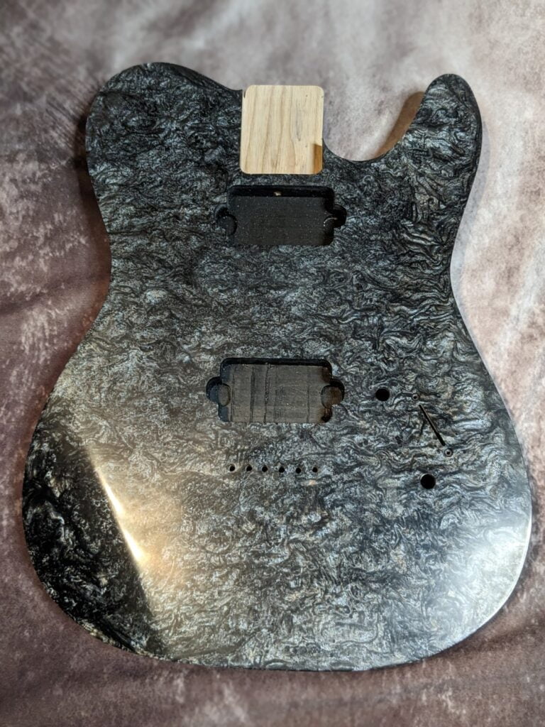 custom tele guitar body with epoxy top
